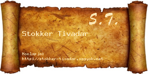 Stokker Tivadar névjegykártya